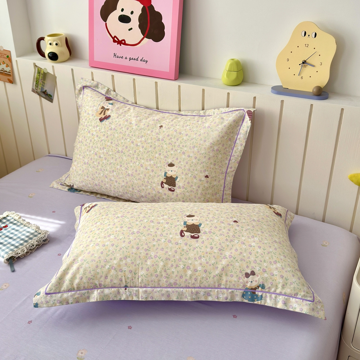 91家纺网 家纺一手货源 找家纺 乐童家纺 2026新款全棉网红直播爆款吊边一字绣工艺款四件套-系列二 碎花学院