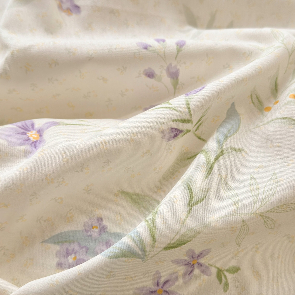 91家纺网 家纺一手货源 找家纺 乐童家纺 2026新款全棉网红直播爆款吊边一字绣工艺款四件套-系列二 幽兰花梦