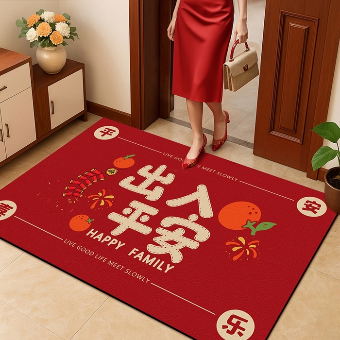 91家纺网 家纺一手货源 找家纺 （总）卡初家居（原微来） 2025新款卡初硅藻泥红色系列进门垫