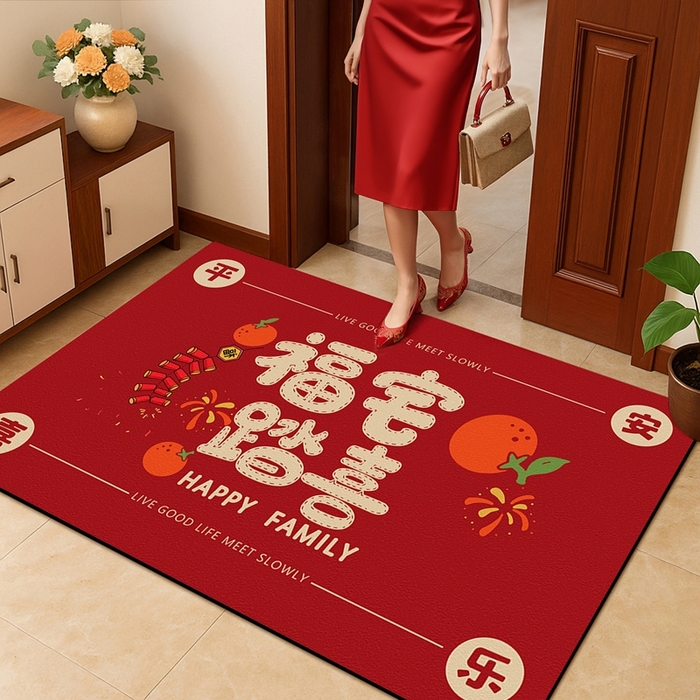 91家纺网 家纺一手货源 找家纺 （总）卡初家居（原微来） 2025新款卡初硅藻泥红色系列进门垫