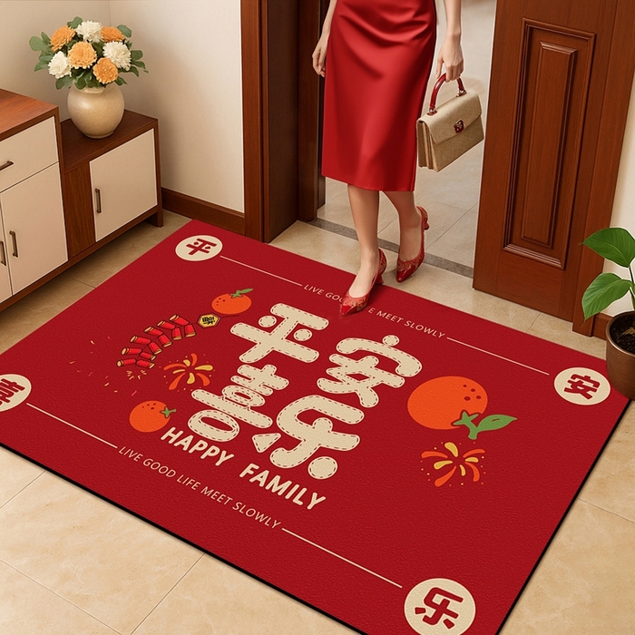 91家纺网 家纺一手货源 找家纺 （总）卡初家居（原微来） 2025新款卡初硅藻泥红色系列进门垫