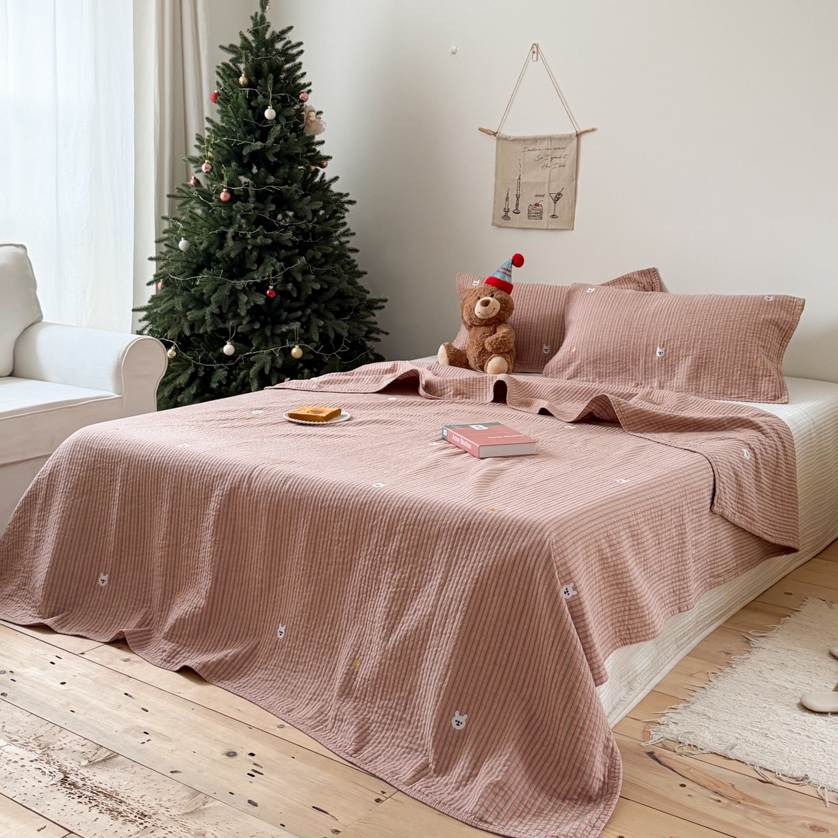 91家纺网 家纺一手货源 找家纺 （总）沐瑟家纺 2026新款全棉水洗绣花枕巾-麦兜