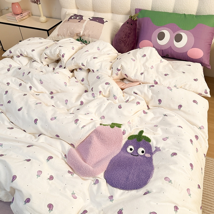 91家纺网 家纺一手货源 找家纺 淑女公社家纺 2026新款印加绣双层纱全棉纯棉四件套 紫气东来