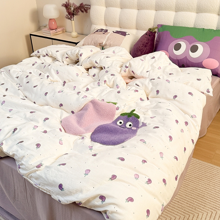 91家纺网 家纺一手货源 找家纺 淑女公社家纺 2026新款印加绣双层纱全棉纯棉四件套 紫气东来