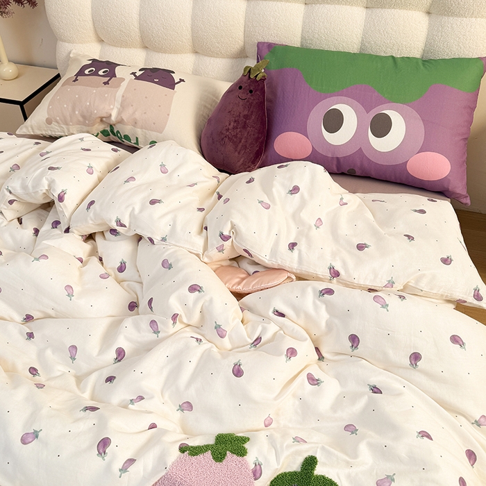 91家纺网 家纺一手货源 找家纺 淑女公社家纺 2026新款印加绣双层纱全棉纯棉四件套 紫气东来