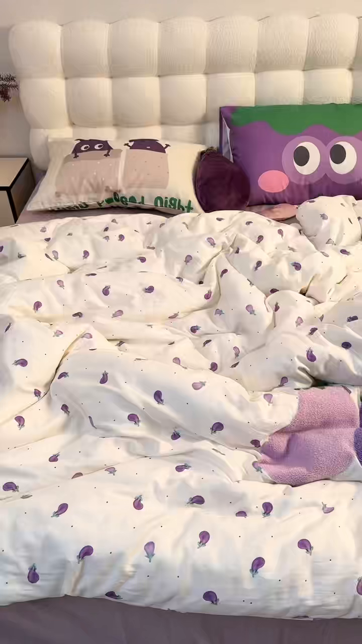 91家纺网 家纺一手货源 找家纺 淑女公社家纺 2026新款印加绣双层纱全棉纯棉四件套 紫气东来