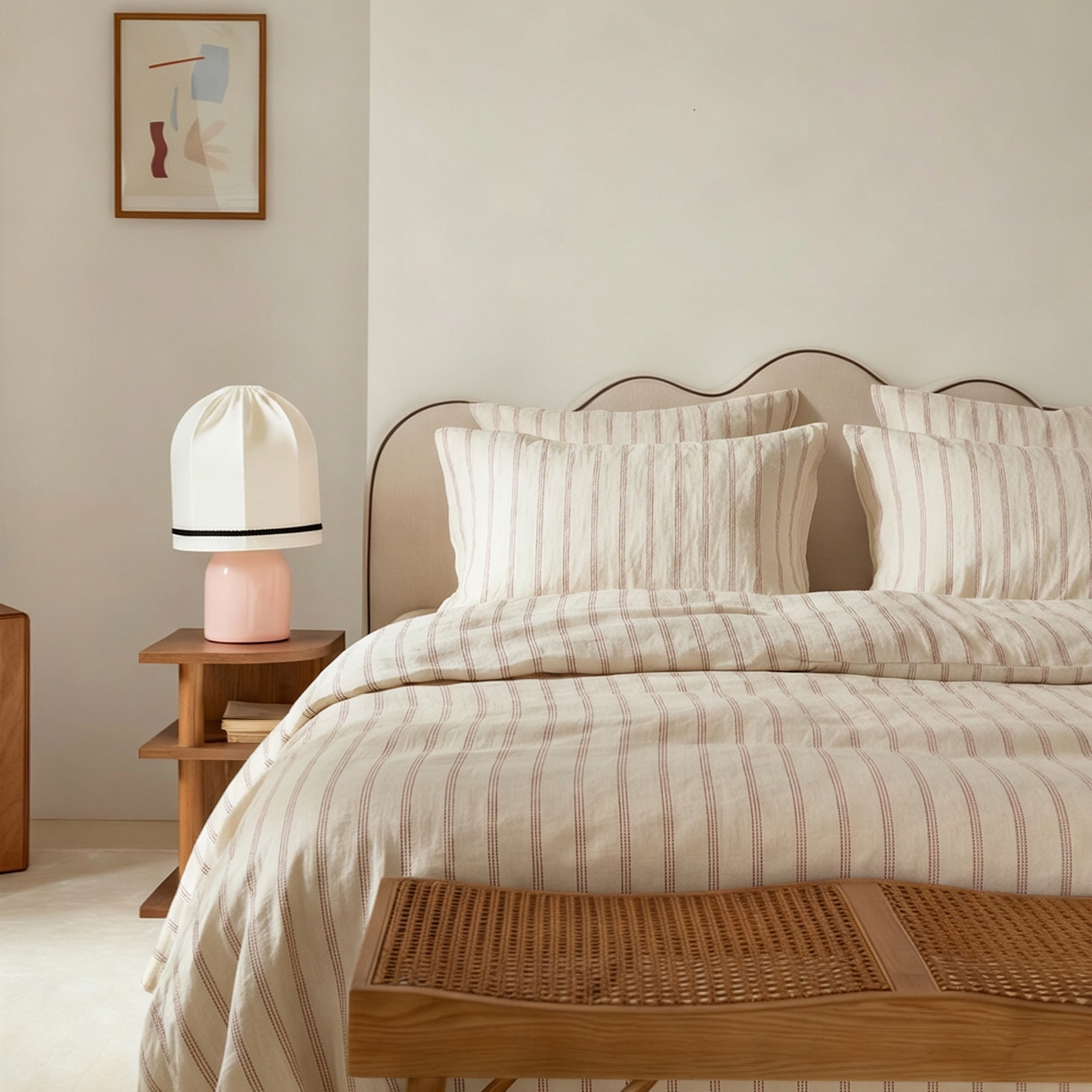 91家纺网 家纺一手货源 找家纺 原研家居 2026新款舒适亲肤水洗棉麻四件套 云栖