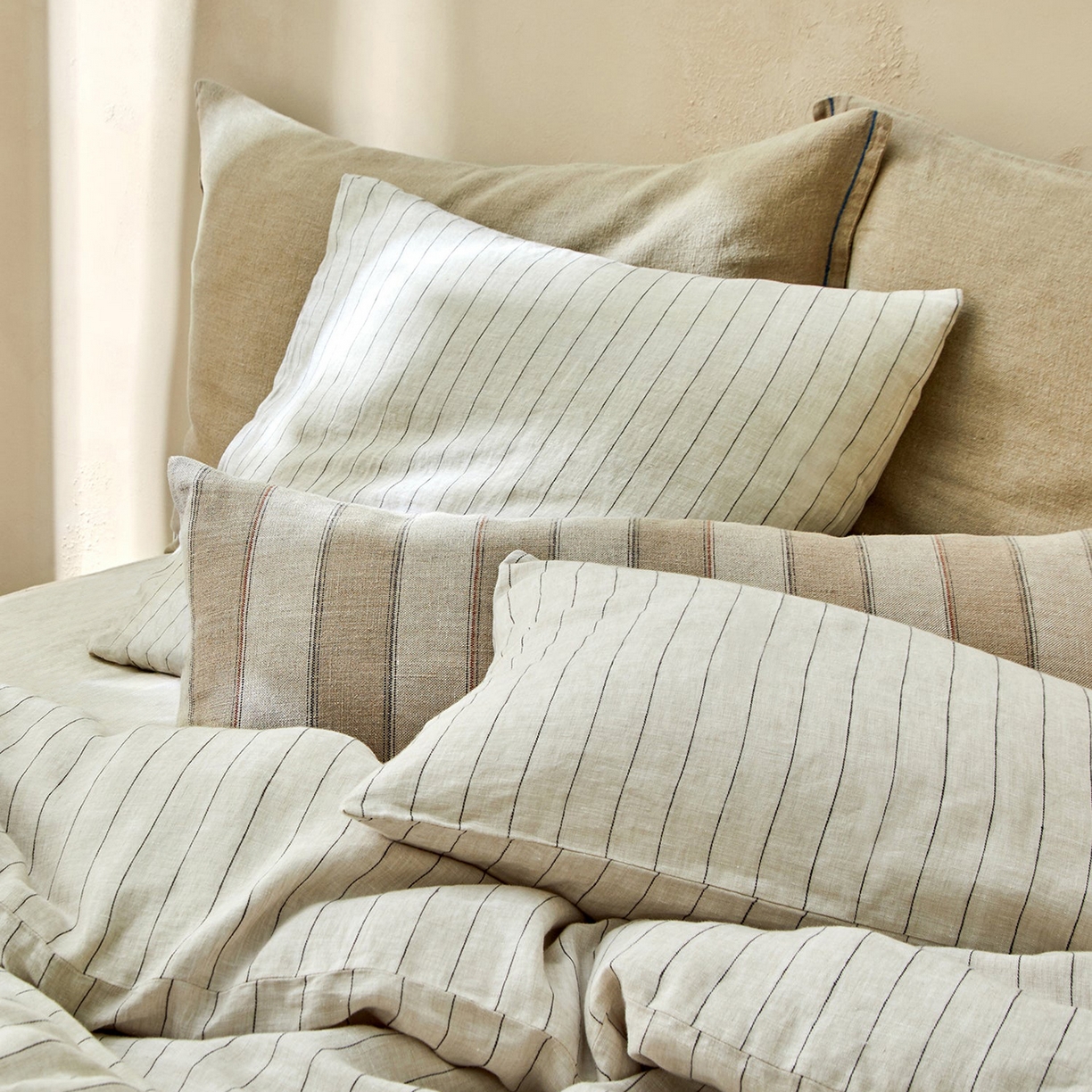 91家纺网 家纺一手货源 找家纺 原研家居 2026新款舒适亲肤水洗棉麻四件套 云缦