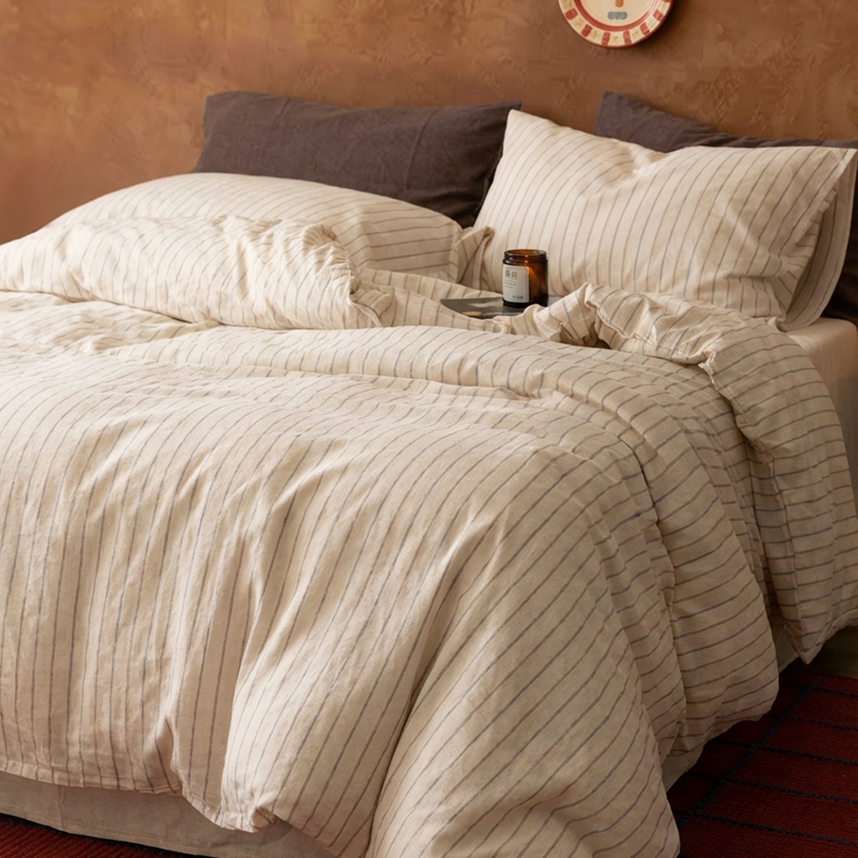 91家纺网 家纺一手货源 找家纺 原研家居 2026新款舒适亲肤水洗棉麻四件套 洛可