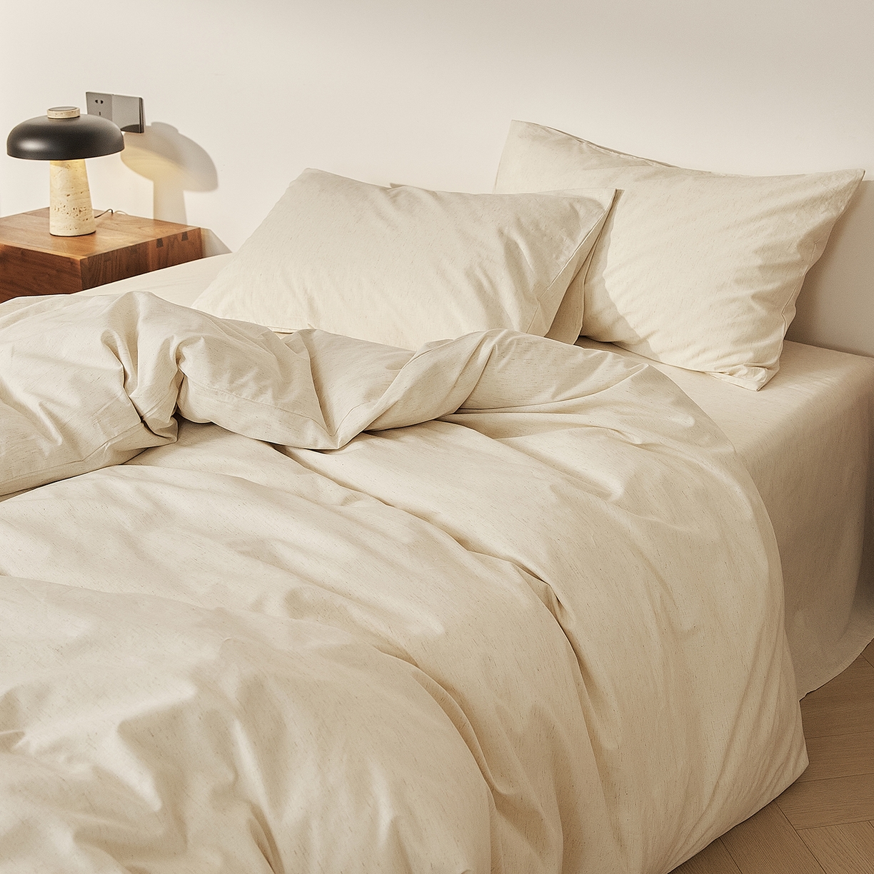 91家纺网 家纺一手货源 找家纺 原研家居 2026新款舒适亲肤水洗棉麻四件套 陌本