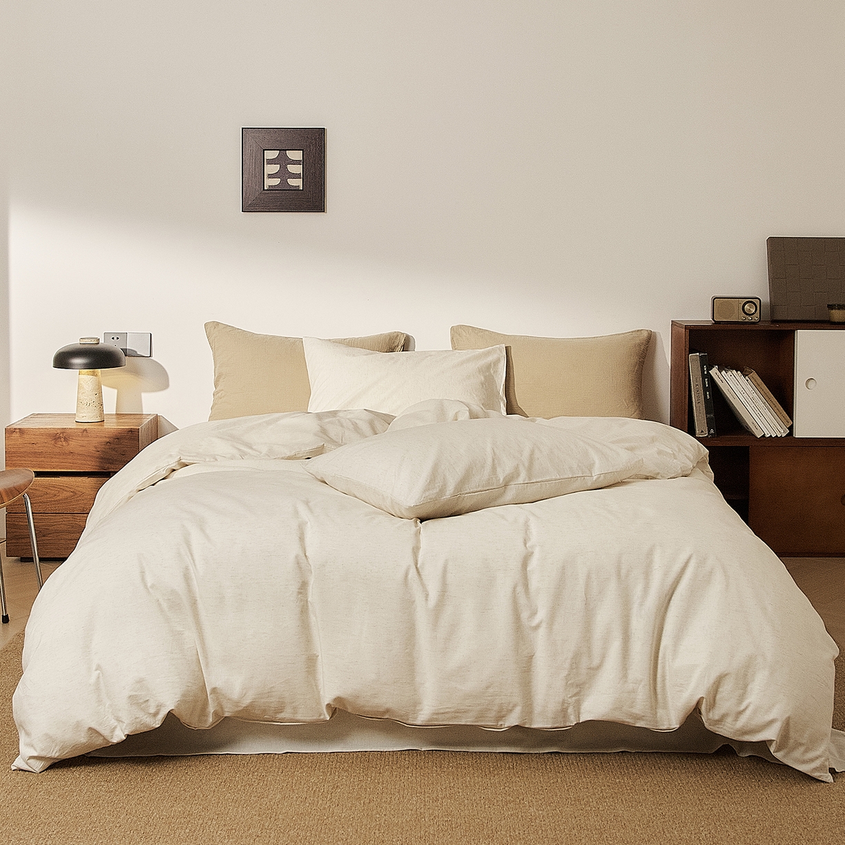 91家纺网 家纺一手货源 找家纺 原研家居 2026新款舒适亲肤水洗棉麻四件套 陌本