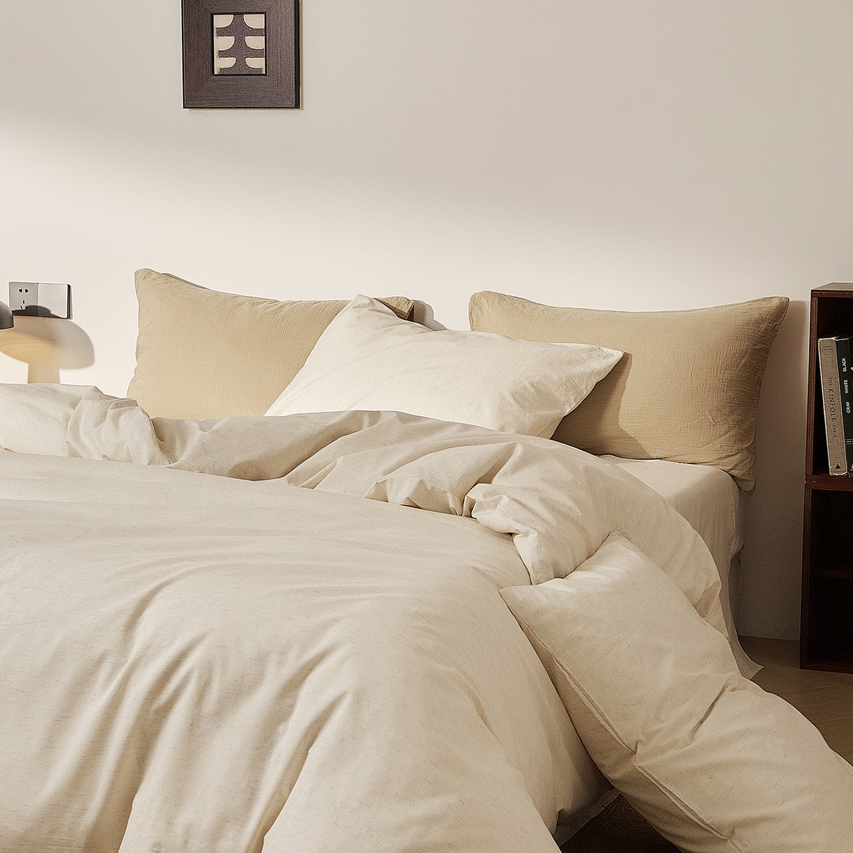 91家纺网 家纺一手货源 找家纺 原研家居 2026新款舒适亲肤水洗棉麻四件套 陌本