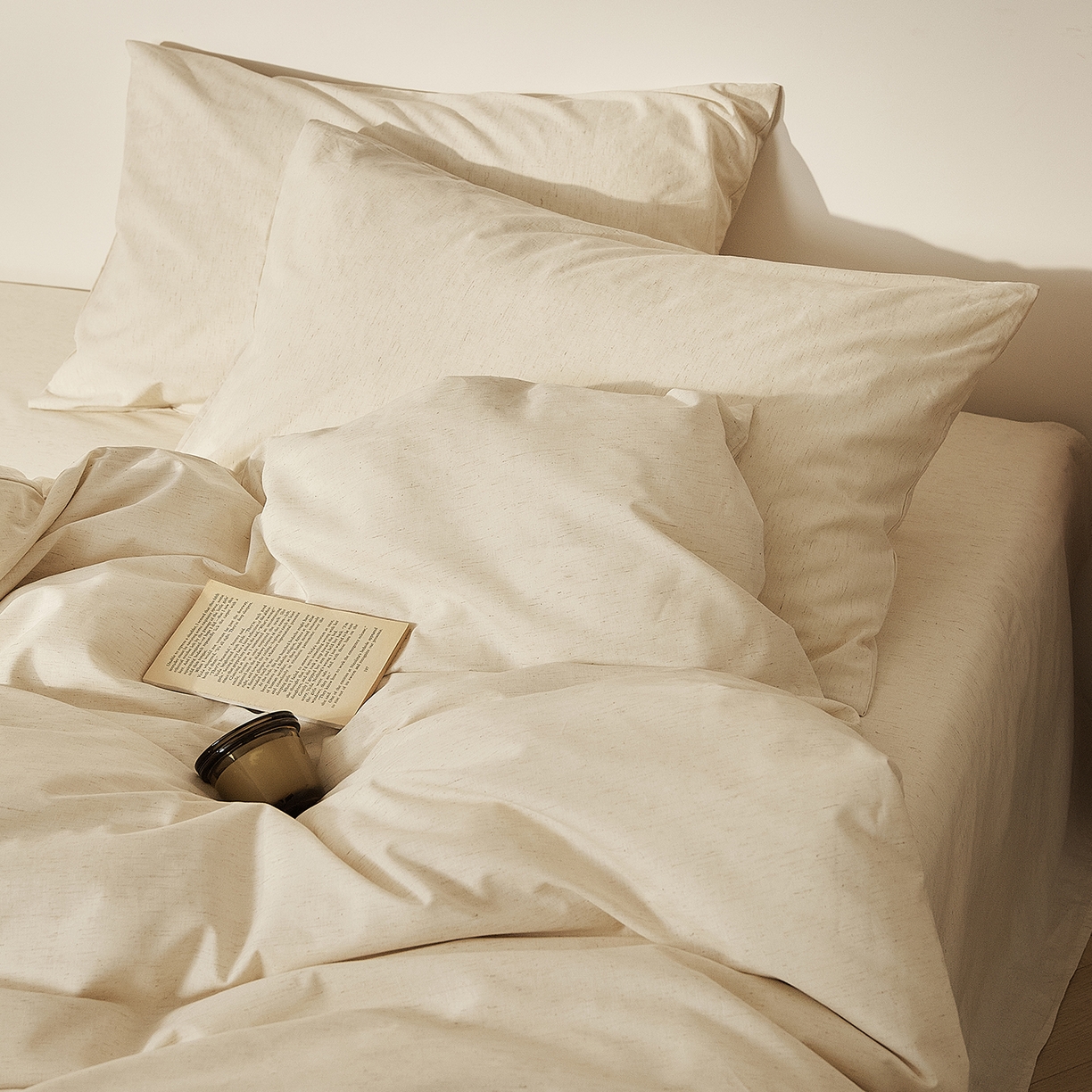 91家纺网 家纺一手货源 找家纺 原研家居 2026新款舒适亲肤水洗棉麻四件套 陌本