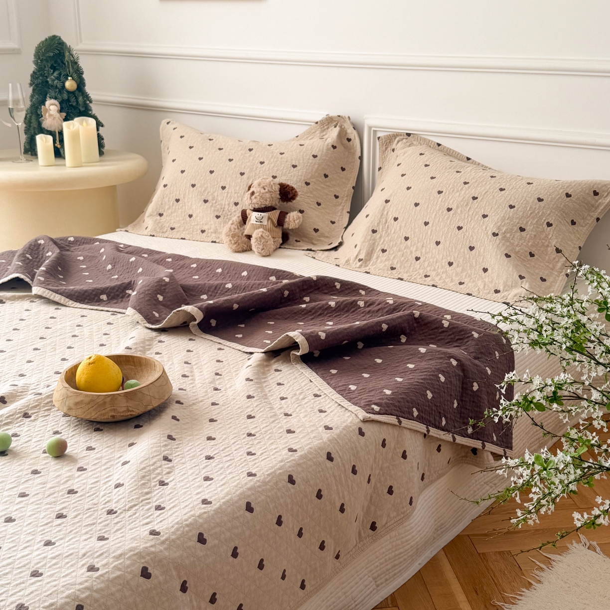 91家纺网 家纺一手货源 找家纺 沐瑟家纺 2026新款心情纯棉纱布枕巾 心情-卡其