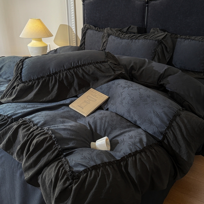 91家纺网 家纺一手货源 找家纺 （总）你好美丽 2026新款提花水洗棉大宽边四件套-诺澜系列