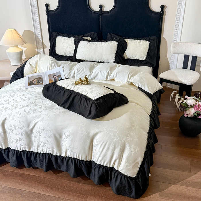 91家纺网 家纺一手货源 找家纺 （总）你好美丽 2026新款提花水洗棉大宽边四件套-诺澜系列