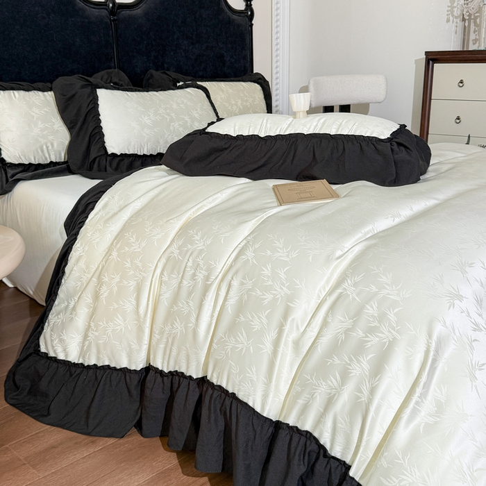 91家纺网 家纺一手货源 找家纺 （总）你好美丽 2026新款提花水洗棉大宽边四件套-诺澜系列