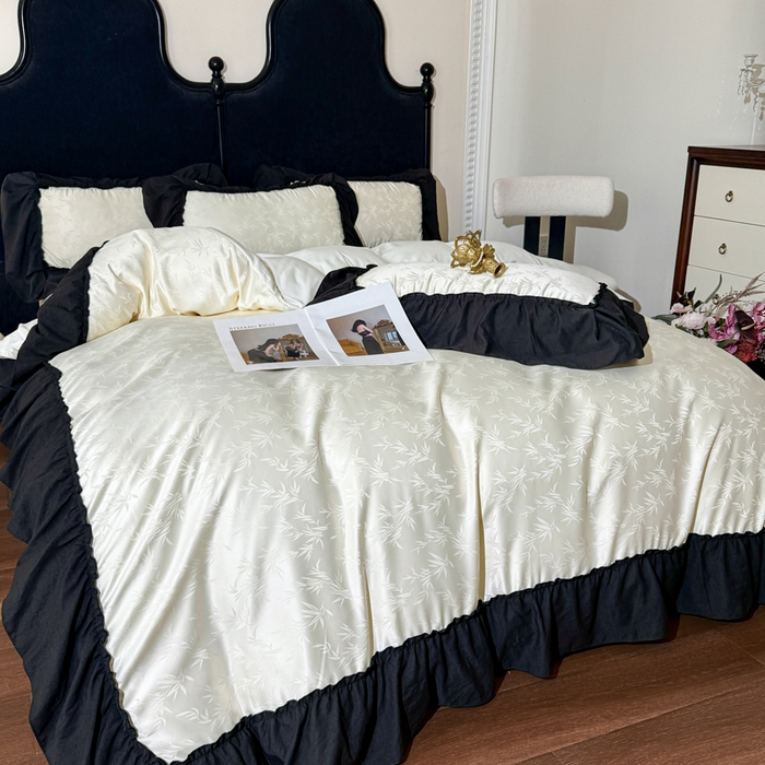 91家纺网 家纺一手货源 找家纺 （总）你好美丽 2026新款提花水洗棉大宽边四件套-诺澜系列