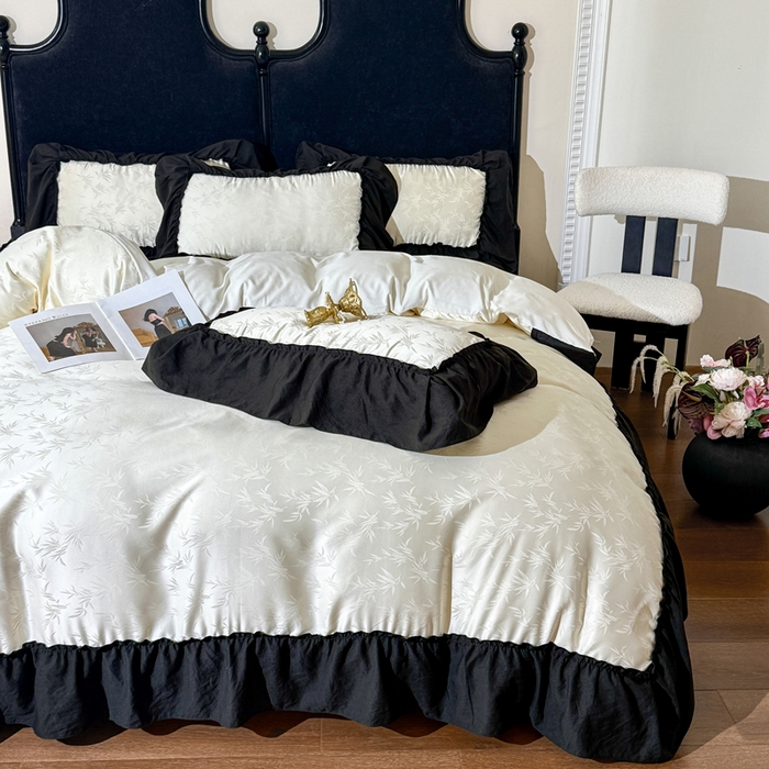 91家纺网 家纺一手货源 找家纺 （总）你好美丽 2026新款提花水洗棉大宽边四件套-诺澜系列