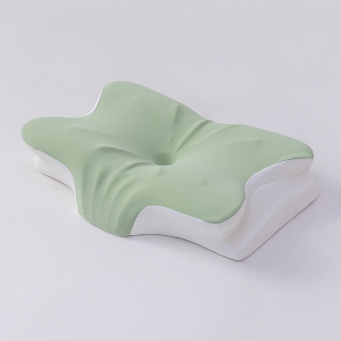 （总）绮甜枕语 2026新款亚马逊异形牛角枕记忆棉护颈冰丝助睡眠跨境枕头慢回弹支撑蝶形枕