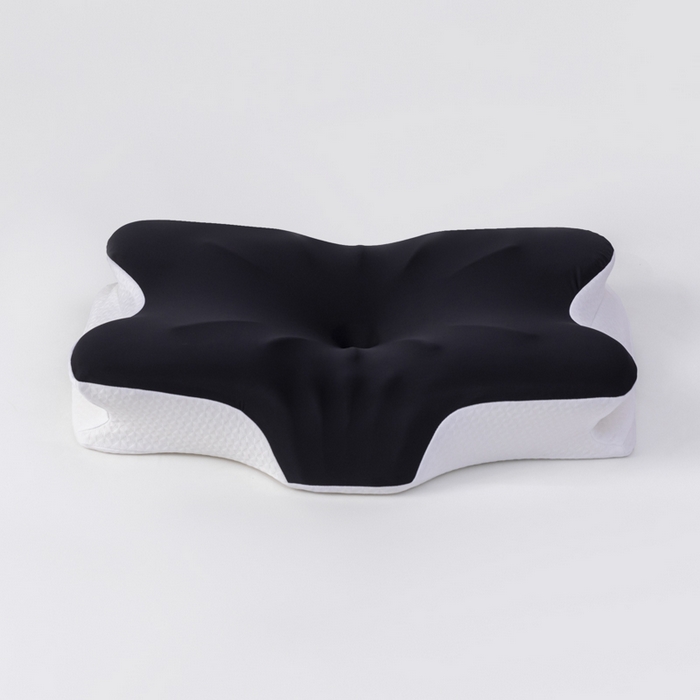 91家纺网 家纺一手货源 找家纺 绮甜枕语 2026新款亚马逊异形牛角枕记忆棉护颈冰丝助睡眠跨境枕头慢回弹支撑蝶形枕 黑色