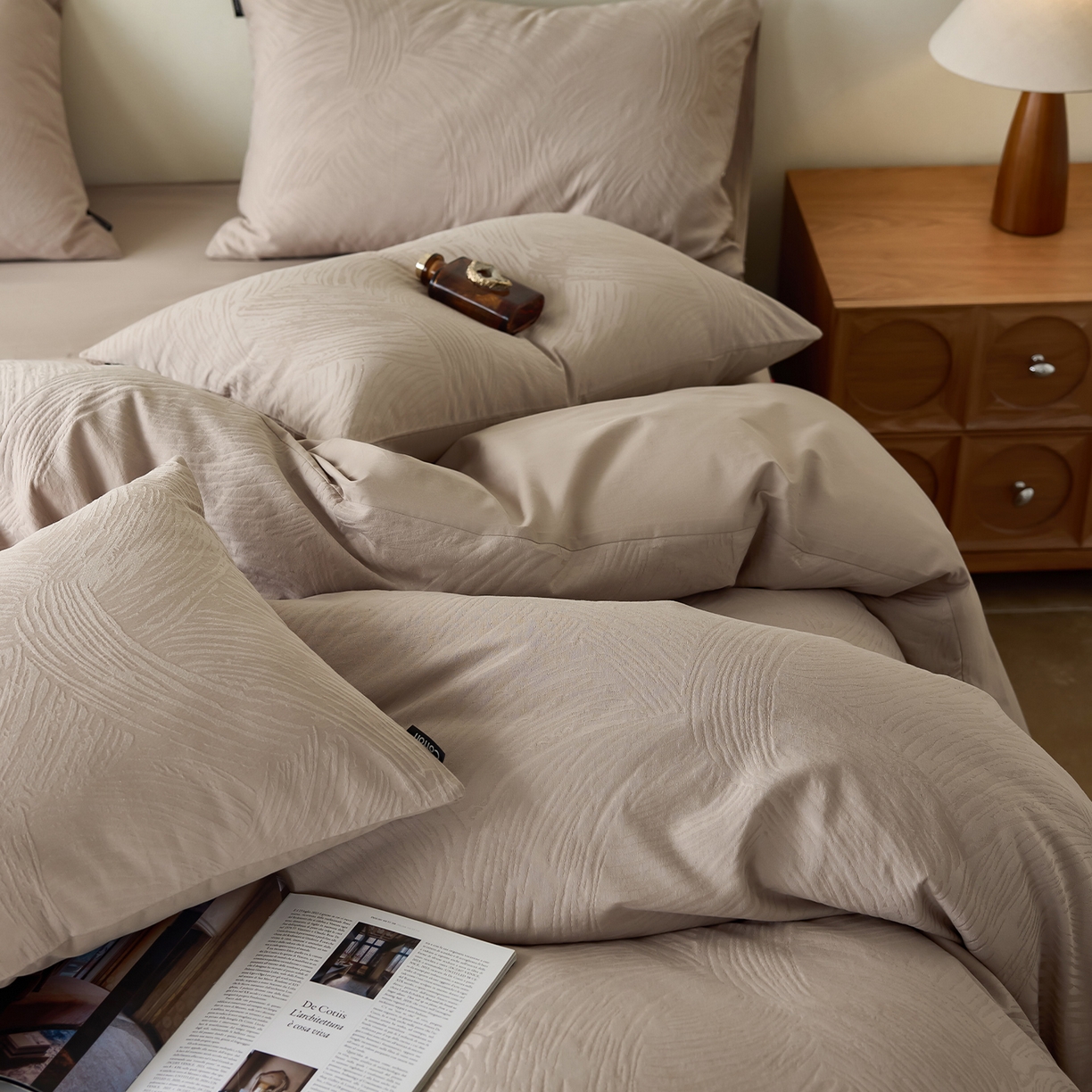 91家纺网 家纺一手货源 找家纺 （总）小懒猪 2026新款亲肤舒适立体全棉纯棉提花四件套-系列三