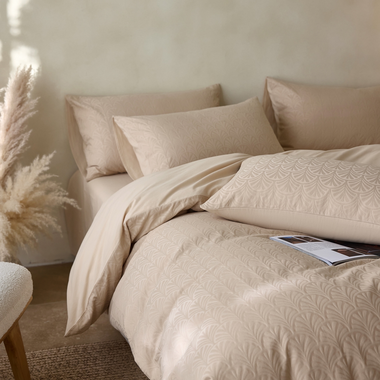 91家纺网 家纺一手货源 找家纺 小懒猪 2026新款亲肤舒适立体全棉纯棉提花四件套-系列三 伊贝卡-米杏