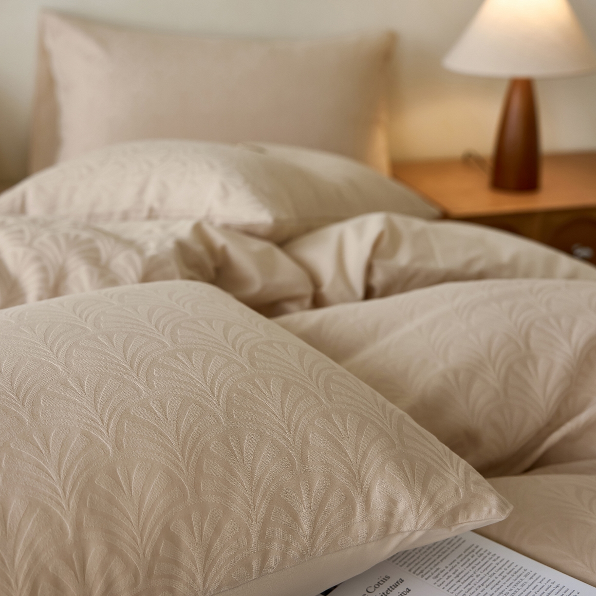 91家纺网 家纺一手货源 找家纺 小懒猪 2026新款亲肤舒适立体全棉纯棉提花四件套-系列三 伊贝卡-米杏