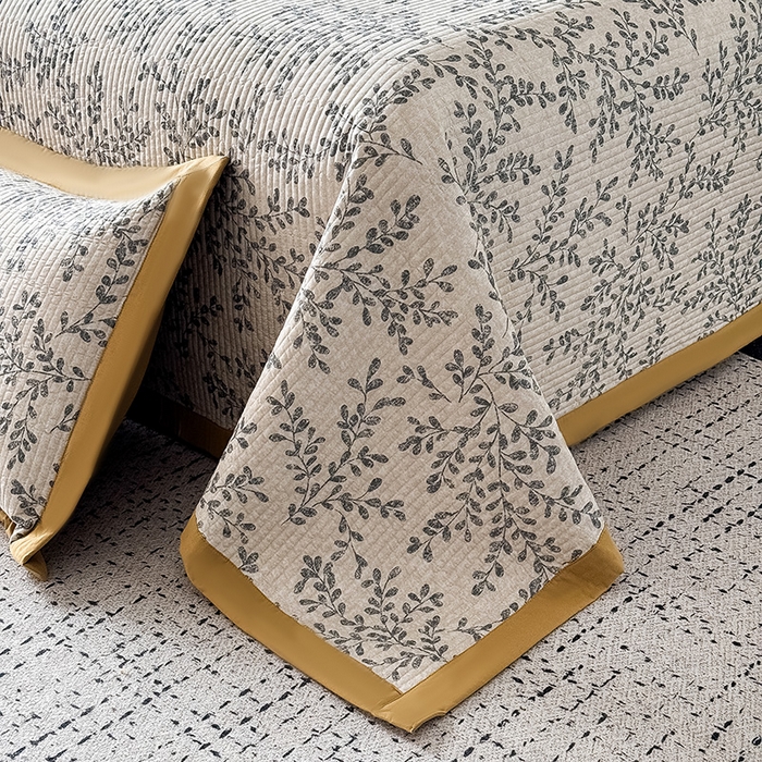 91家纺网 家纺一手货源 找家纺 yyds网供 2026春夏季A类全棉水洗棉夹棉床盖三件套绗缝印花卉ins风四季通用多功能榻榻米 会员优惠 A层全棉+B层羽丝棉+C层全棉 这个价格为销售控价 花野-印花