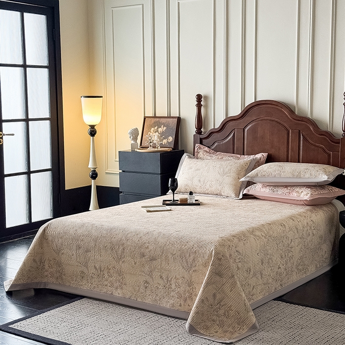 91家纺网 家纺一手货源 找家纺 yyds网供 2026春夏季A类全棉水洗棉夹棉床盖三件套绗缝印花卉ins风四季通用多功能榻榻米 会员优惠 A层全棉+B层羽丝棉+C层全棉 这个价格为销售控价 梦蝶-印花