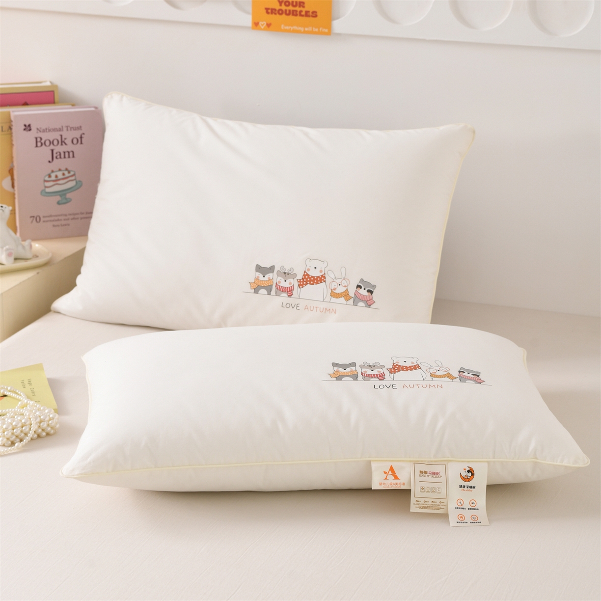 91家纺网 家纺一手货源 找家纺 织布人 2026新款A类全棉卡通软枕枕头枕芯 动物伙伴