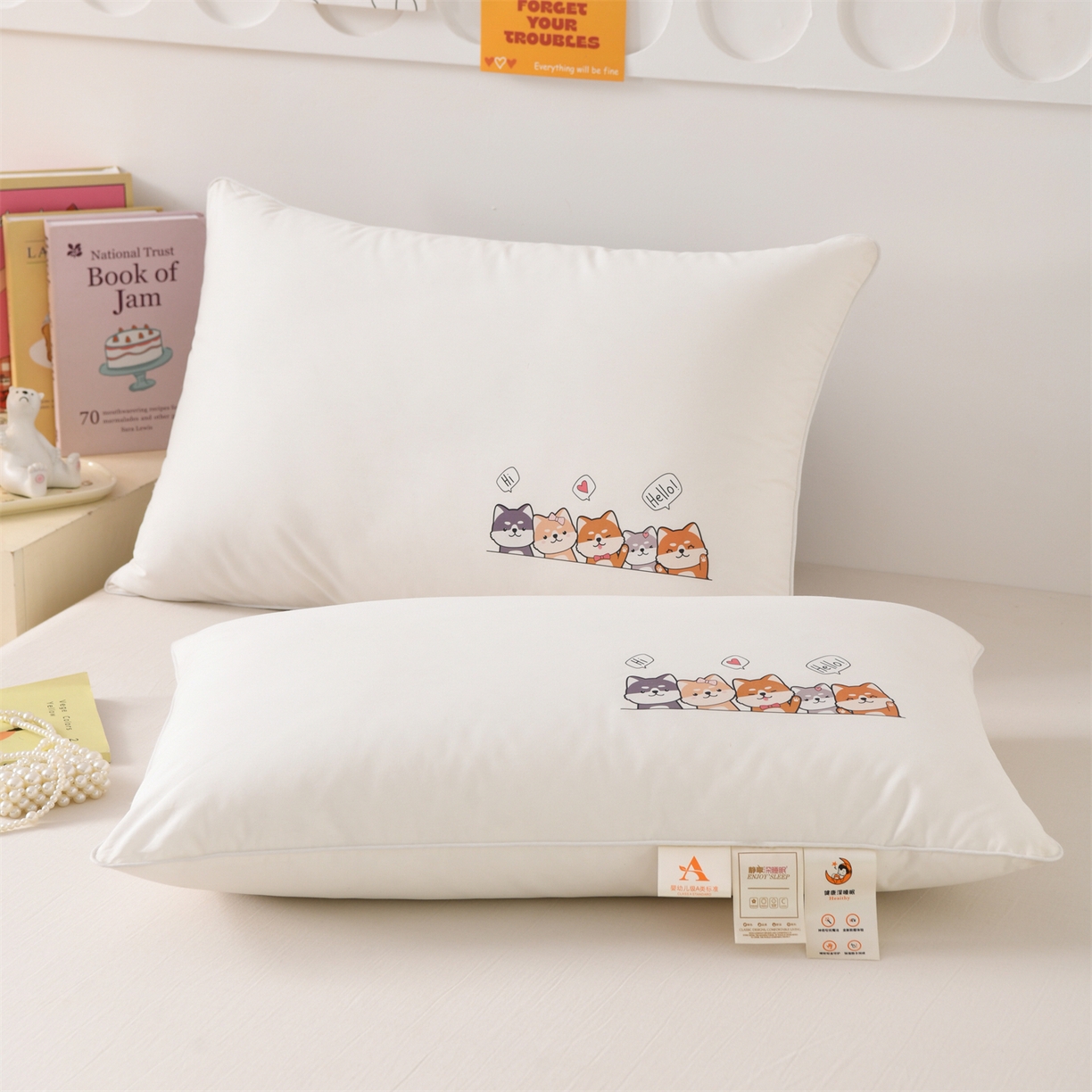 91家纺网 家纺一手货源 找家纺 织布人 2026新款A类全棉卡通软枕枕头枕芯 小狗乐园