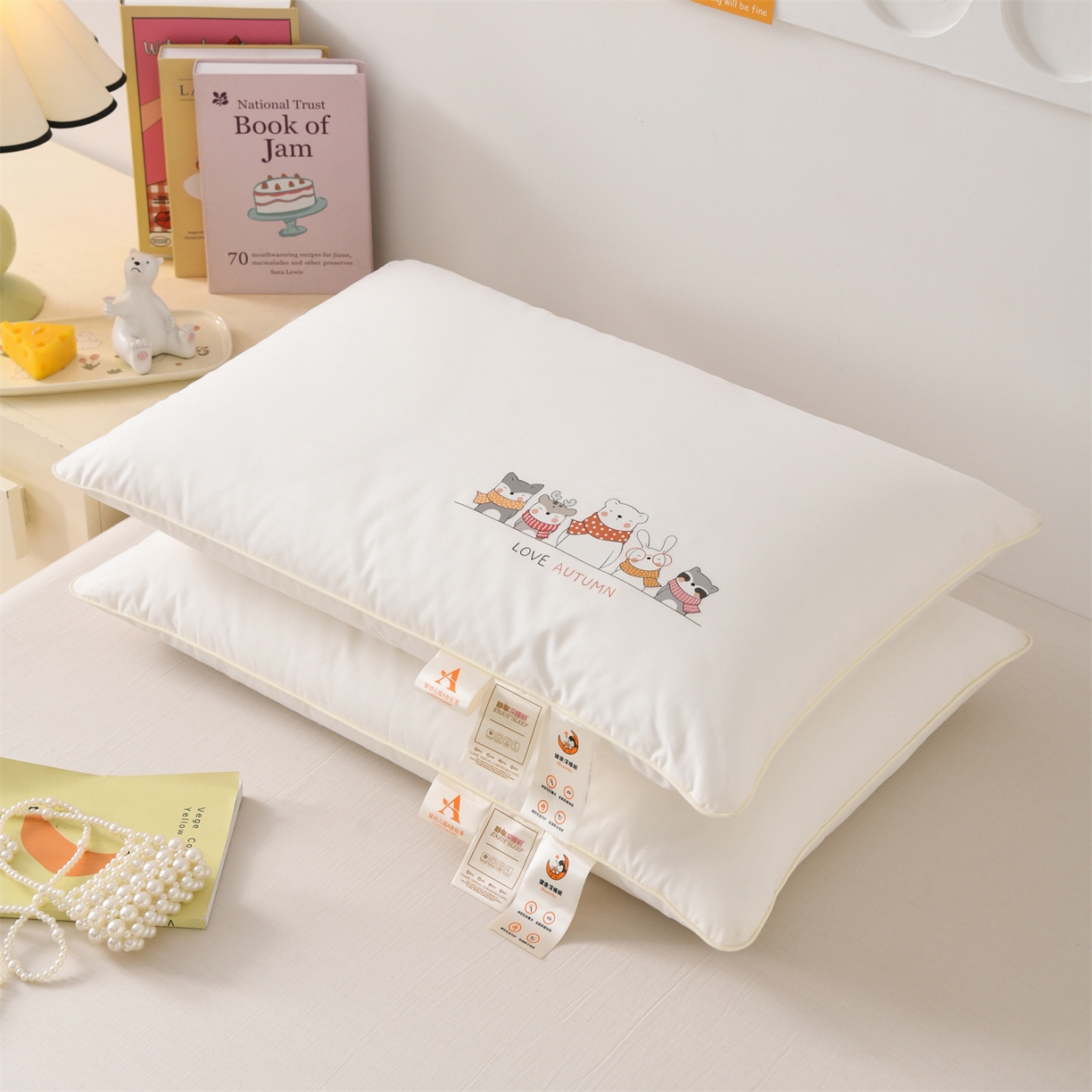 91家纺网 家纺一手货源 找家纺 织布人 2026新款A类全棉卡通软枕枕头枕芯 动物伙伴