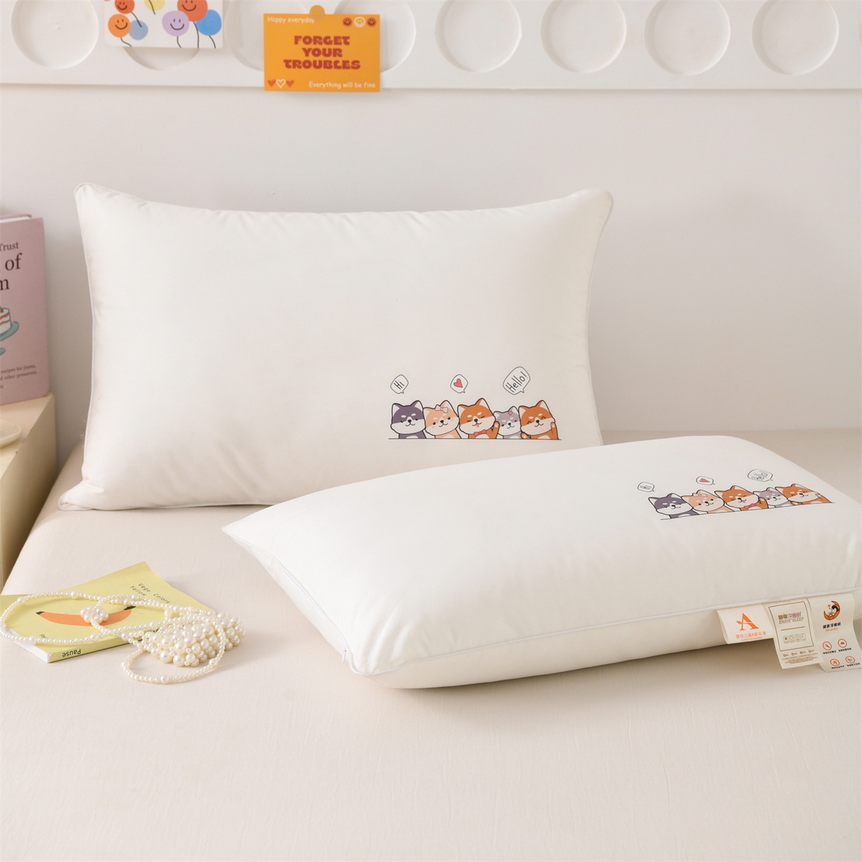 91家纺网 家纺一手货源 找家纺 织布人 2026新款A类全棉卡通软枕枕头枕芯 小狗乐园