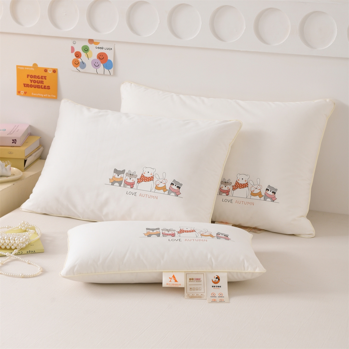 91家纺网 家纺一手货源 找家纺 织布人 2026新款A类全棉卡通软枕枕头枕芯 动物伙伴