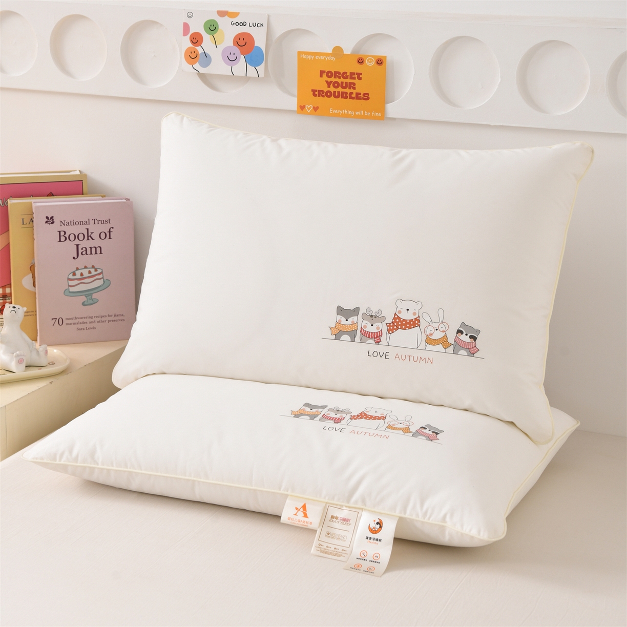 91家纺网 家纺一手货源 找家纺 织布人 2026新款A类全棉卡通软枕枕头枕芯 动物伙伴