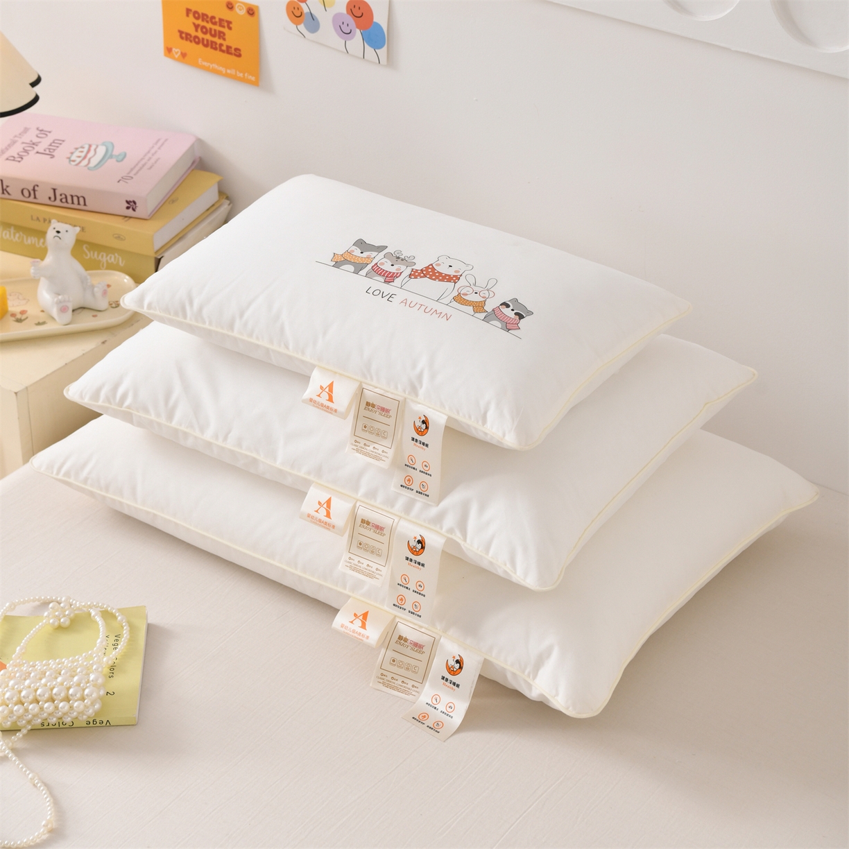 91家纺网 家纺一手货源 找家纺 织布人 2026新款A类全棉卡通软枕枕头枕芯 动物伙伴