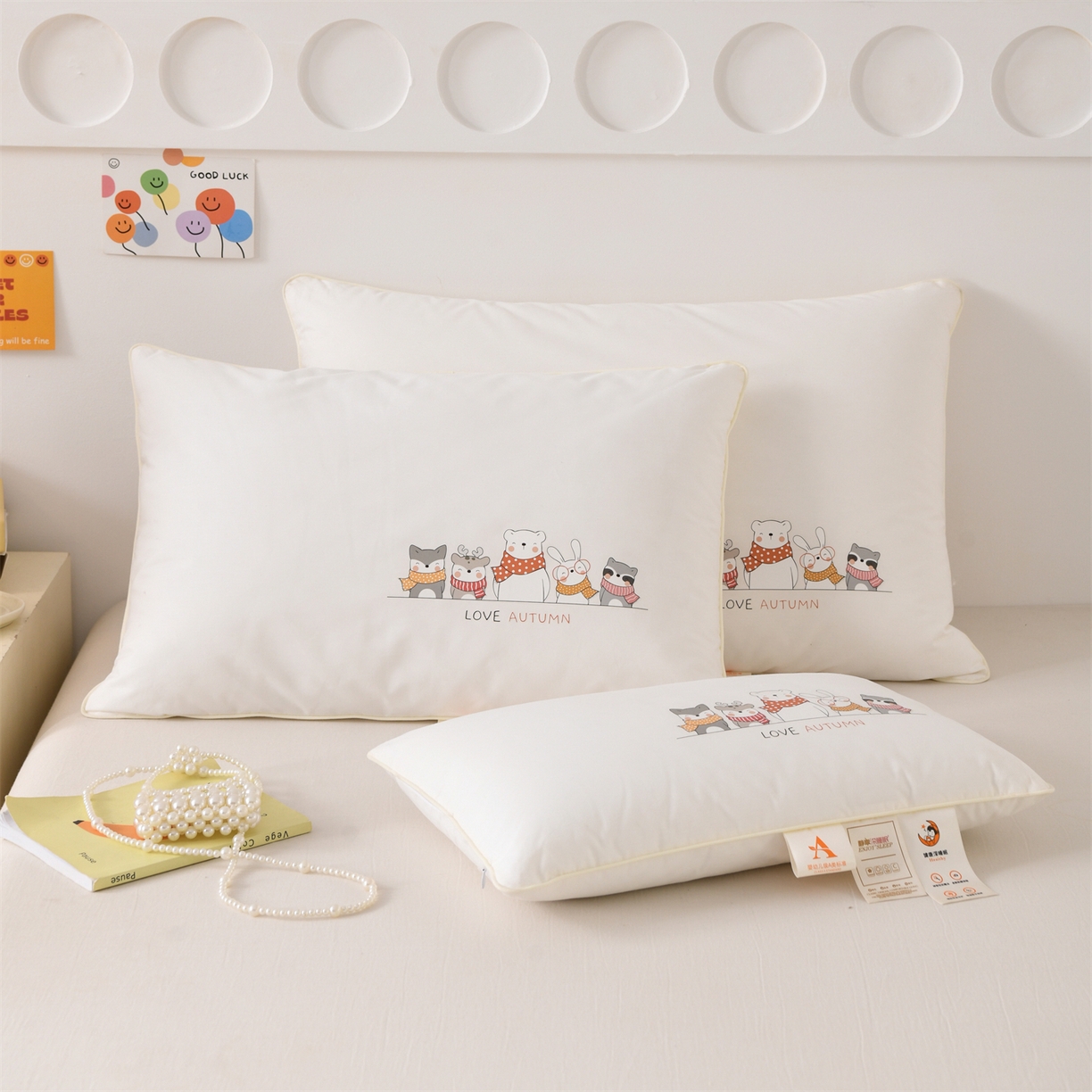 91家纺网 家纺一手货源 找家纺 织布人 2026新款A类全棉卡通软枕枕头枕芯 动物伙伴