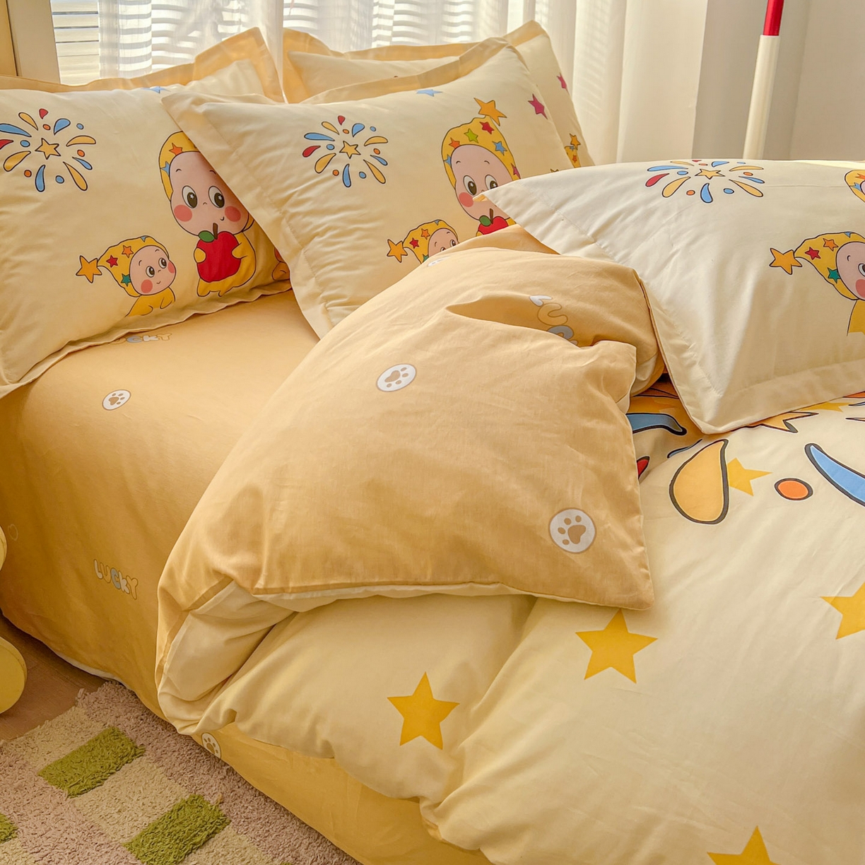 91家纺网 家纺一手货源 找家纺 浩诚 2026新款全棉卡通四件套第3批（陆续更新） 星星梦