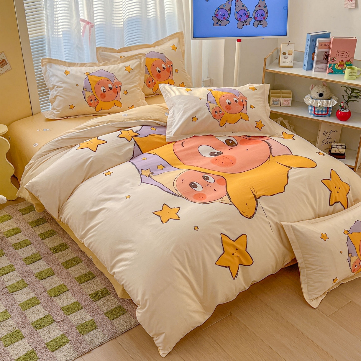 91家纺网 家纺一手货源 找家纺 浩诚 2026新款全棉卡通四件套第3批（陆续更新） 星光灿烂