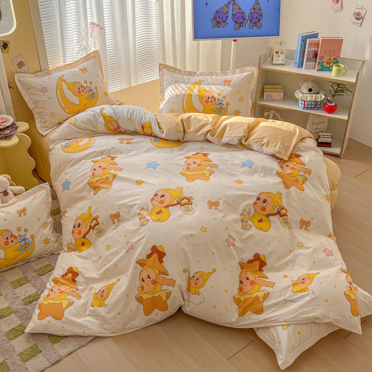 91家纺网 家纺一手货源 找家纺 浩诚 2026新款全棉卡通四件套第3批（陆续更新） 星辰