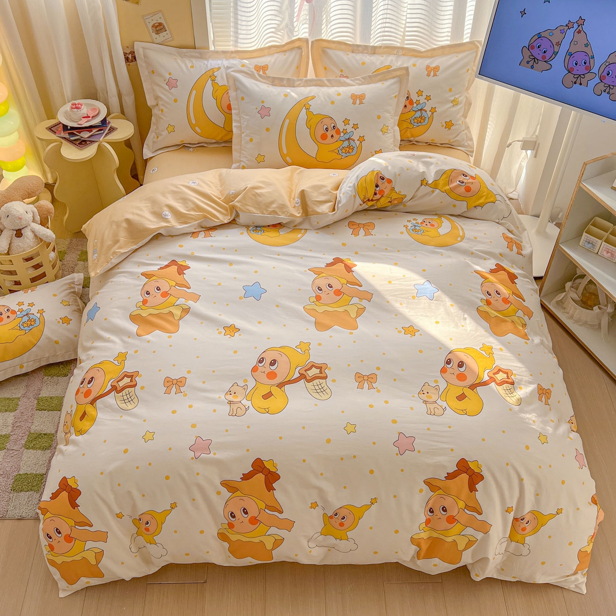 91家纺网 家纺一手货源 找家纺 浩诚 2026新款全棉卡通四件套第3批（陆续更新） 星辰