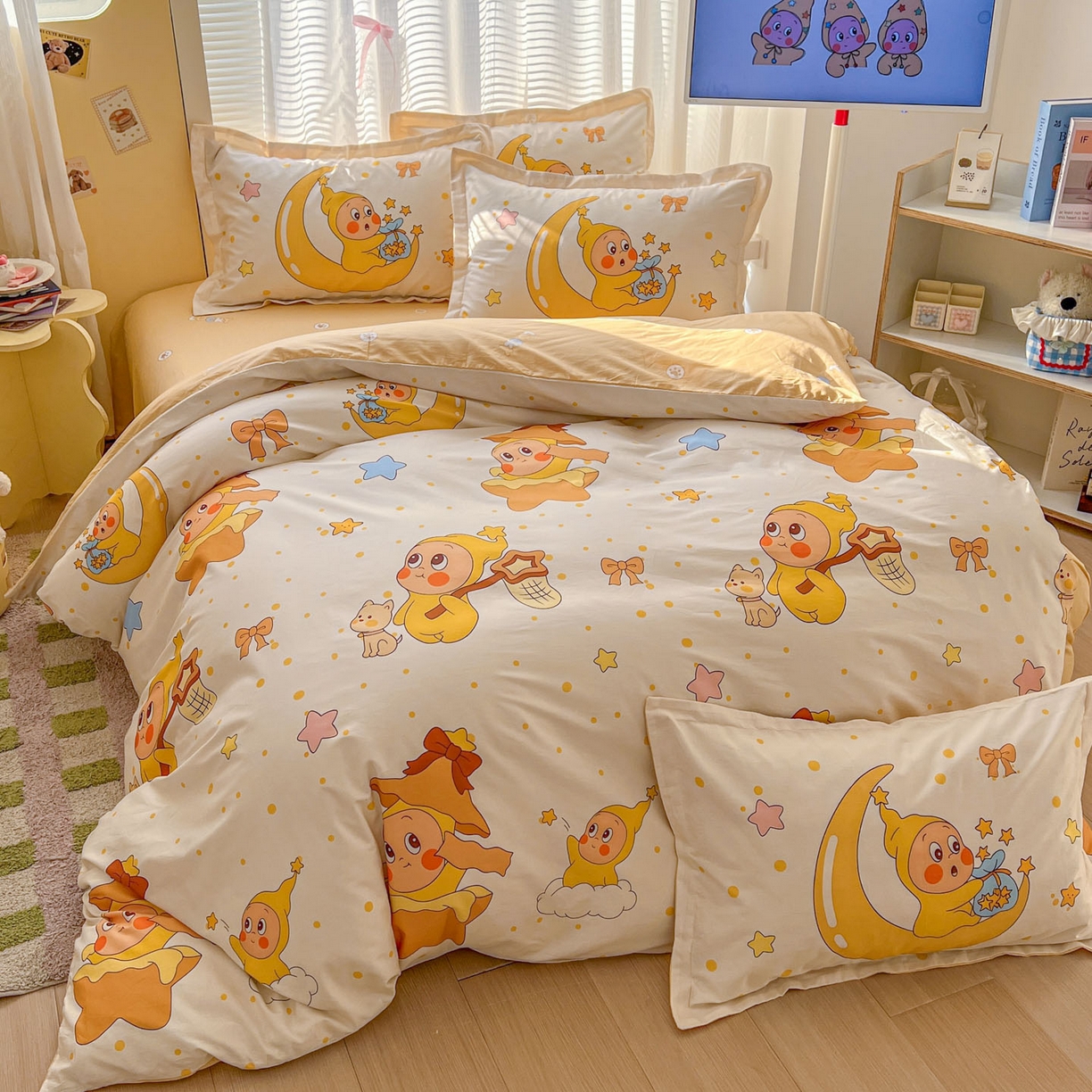 91家纺网 家纺一手货源 找家纺 浩诚 2026新款全棉卡通四件套第3批（陆续更新） 星辰