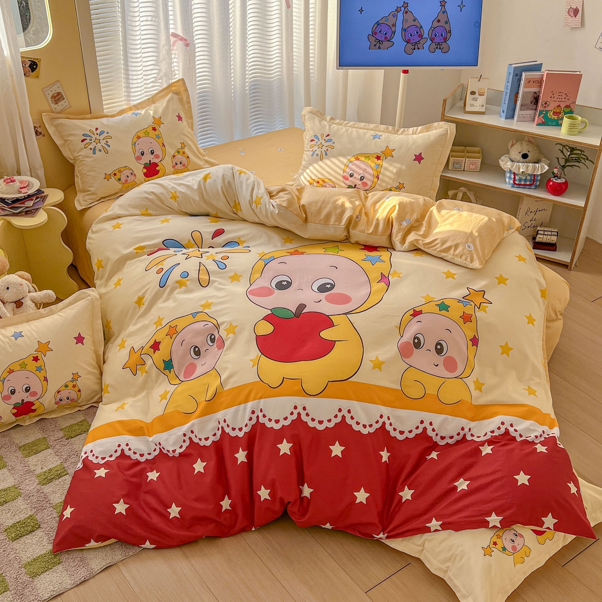 91家纺网 家纺一手货源 找家纺 浩诚 2026新款全棉卡通四件套第3批（陆续更新） 星星梦