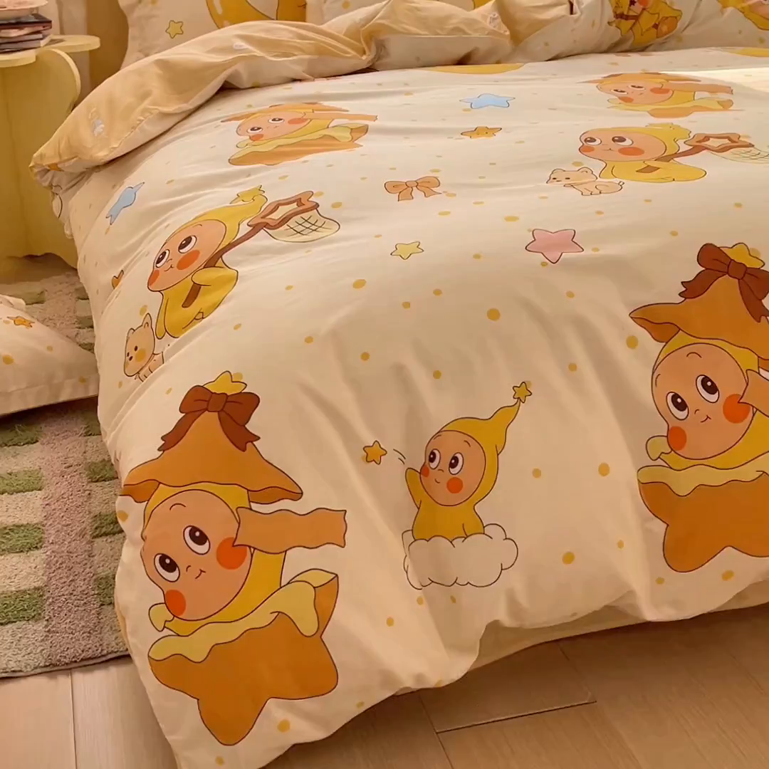 91家纺网 家纺一手货源 找家纺 浩诚 2026新款全棉卡通四件套第3批（陆续更新） 星辰