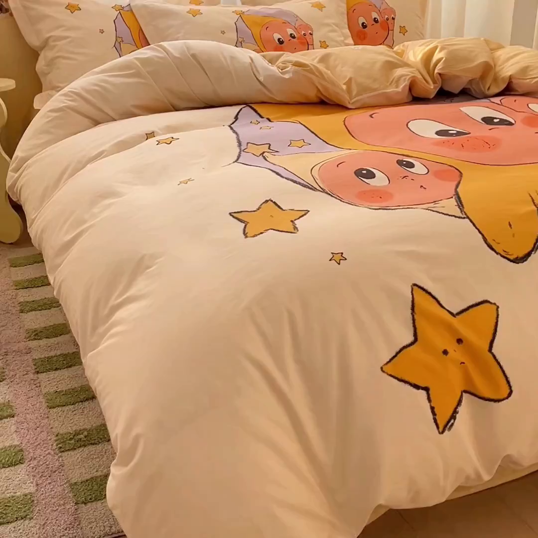 91家纺网 家纺一手货源 找家纺 浩诚 2026新款全棉卡通四件套第3批（陆续更新） 星光灿烂