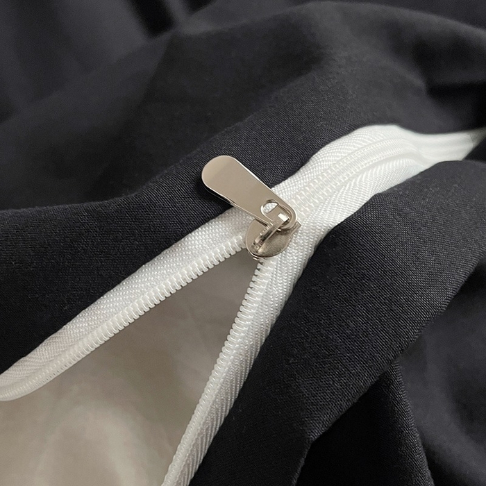 91家纺网 家纺一手货源 找家纺 柏钧家纺 2026新款ins简约纯色亲肤磨毛可定制外贸尺寸被套枕套三件套芦荟棉 深黑