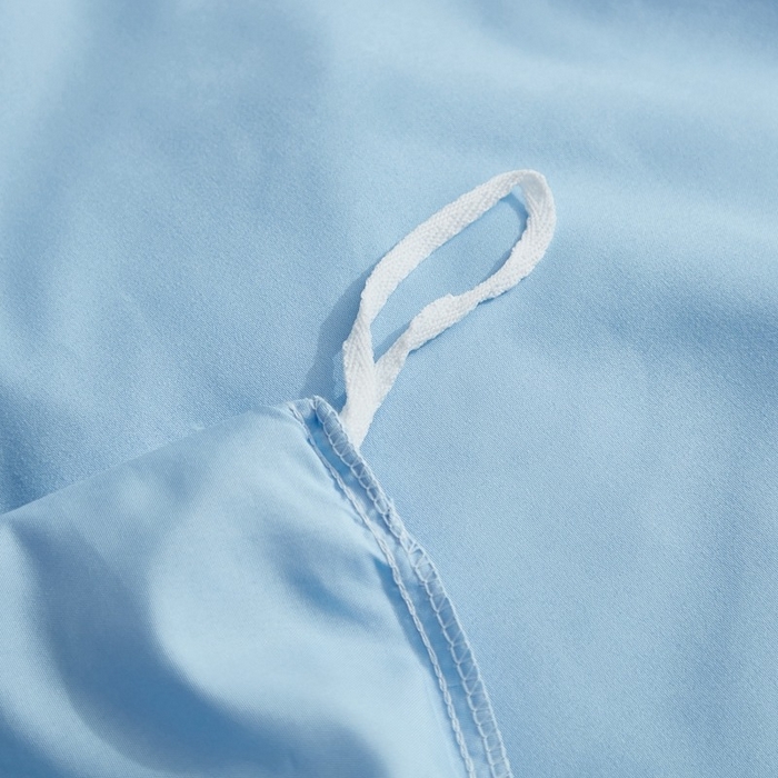 91家纺网 家纺一手货源 找家纺 柏钧家纺 2026新款ins简约纯色亲肤磨毛可定制外贸尺寸被套枕套三件套芦荟棉 天空兰