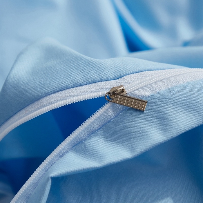 91家纺网 家纺一手货源 找家纺 柏钧家纺 2026新款ins简约纯色亲肤磨毛可定制外贸尺寸被套枕套三件套芦荟棉 天空兰