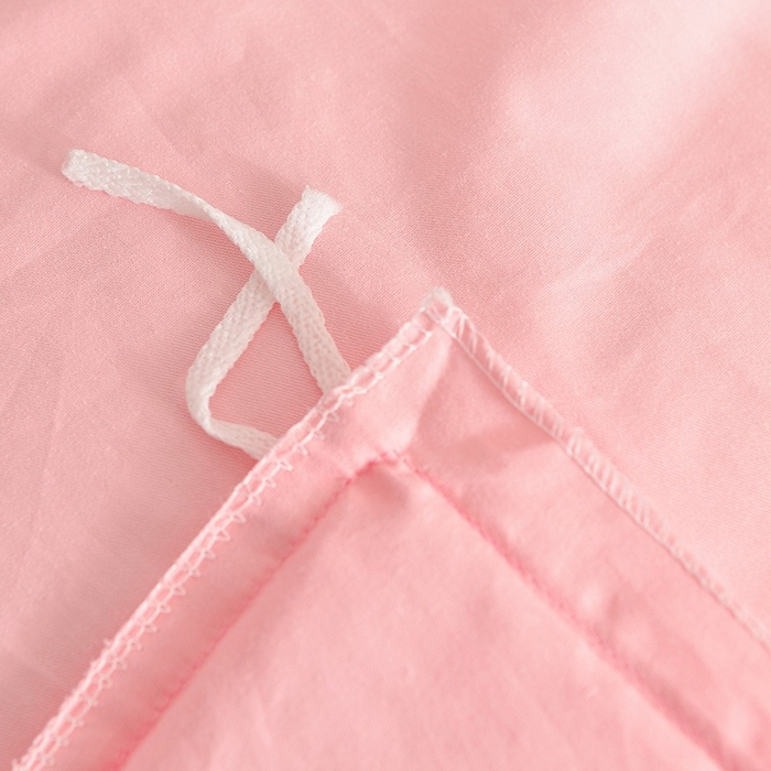 91家纺网 家纺一手货源 找家纺 柏钧家纺 2026新款ins简约纯色亲肤磨毛可定制外贸尺寸被套枕套三件套芦荟棉 粉玉色